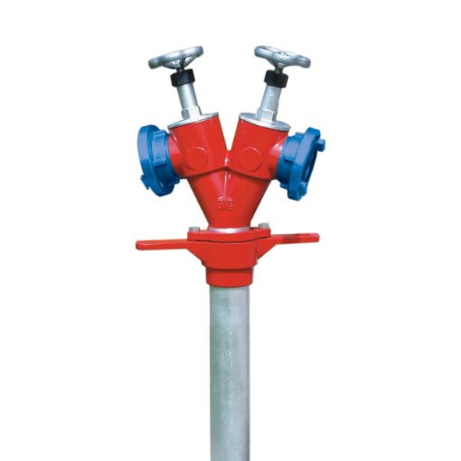 Bild von Hydrantenstandrohr DN 80, Abgang 2 x B, Kopf drehbar, mit Rückflussverhinderern