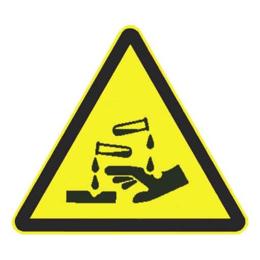 Bild von Warnzeichen Warnung vor ätzenden Stoffen