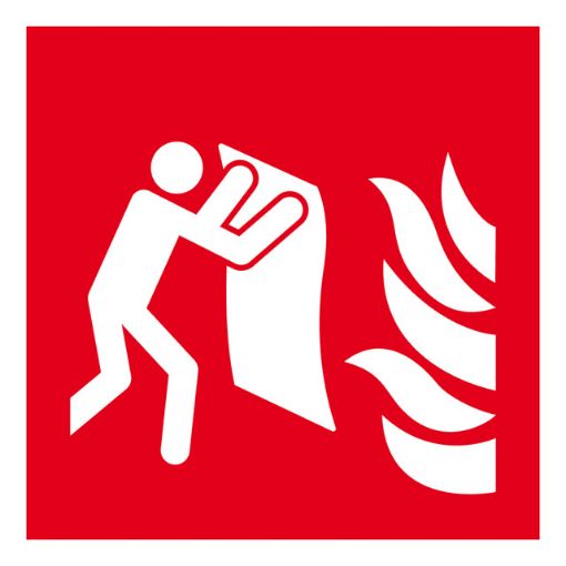 Bild von Brandschutzzeichen Feuerlöschdecke, DIN EN ISO 7010, ASR 1.3 2012, Kunststoff, (