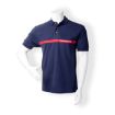 Bild von Poloshirt, navyblau mit rotem Streifen