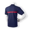 Bild von Poloshirt, navyblau mit rotem Streifen