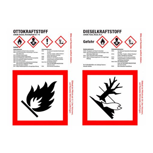 Bild von Kraftstoffkennzeichnungsetikett