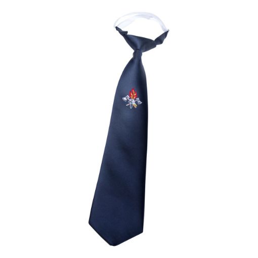 Bild von Krawatte HAUCKE dunkelblau, mit Emblem, mit Knoten und Band