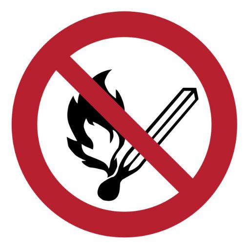 Bild von Verbotszeichen Keine offene Flamme, Feuer, offene Zündquelle
