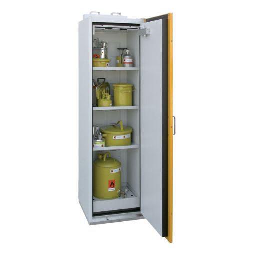 Bild von Gefahrstoffschrank, Typ 90/600, Tür aus Edelstahl, grau