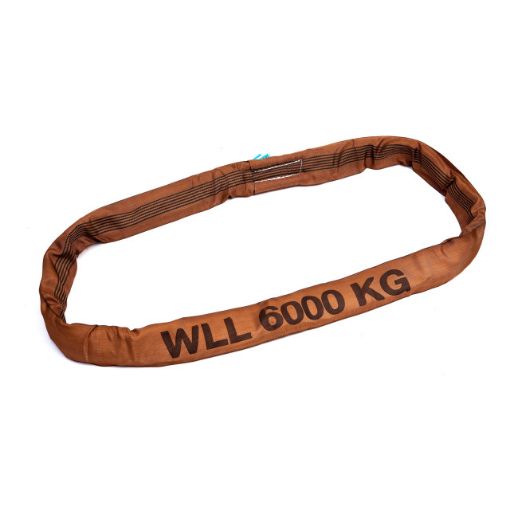 Bild von Rundschlinge, Tragkraft 6 t (braun), 3 m, Kantenschutz