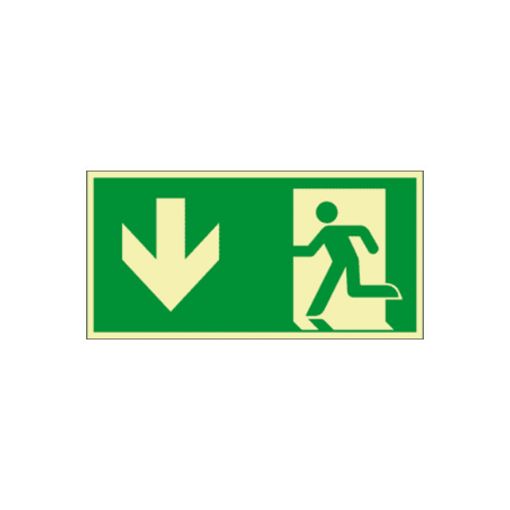 Bild von Rettungszeichen Rettungsweg geradeaus, 300x150 mm