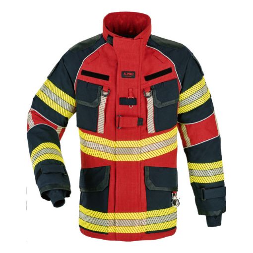 Bild von Überjacke X-Pro Dynamic, rot/dunkelblau, Schild FEUERWEHR silber