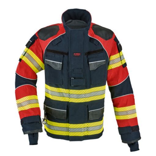Bild von Einsatzjacke THL X-pro Solution, dunkelblau/rot, Rückenschild silber