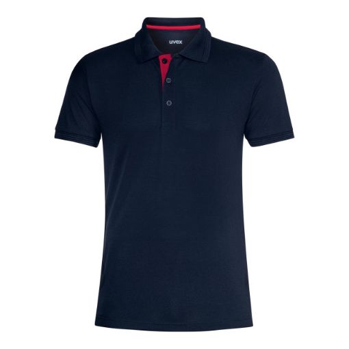 Bild von UVEX Herren Poloshirt, schwarzblau/rot