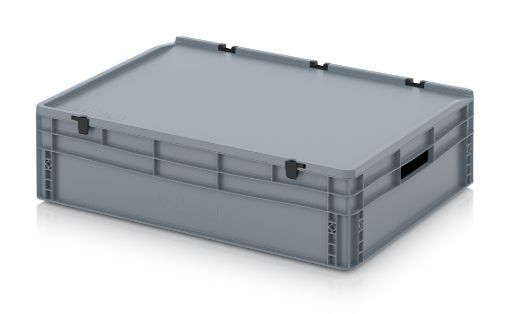 Bild von Eurobox 800x600x220, Handgriffe offen, mit Scharnierdeckel