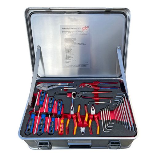 Bild von Handwerkzeugkasten gfd® DIN 14881:2025-07 mit Schaumstoffeinsatz