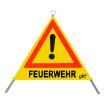 Bild von Faltsignal  gelb 700 mm 2 x FEUERWEHR, 1 x UNFALL