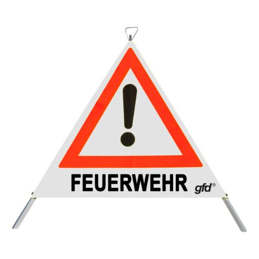 Bild von Faltsignal  weiß RR 900 mm 2 x FEUERWEHR, 1 x UNFALL